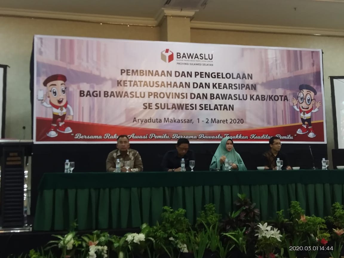 Bawaslu Provinsi Sulawesi Selatan Gelar  Pembinaan dan Pengelolaan Ketatausahaan dan Kearsipan