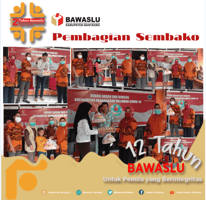 Pembagian Sembako, Bentuk Kepeduliaan dan Kepekaan  Bawaslu terhadap Lingkungan Sekitar