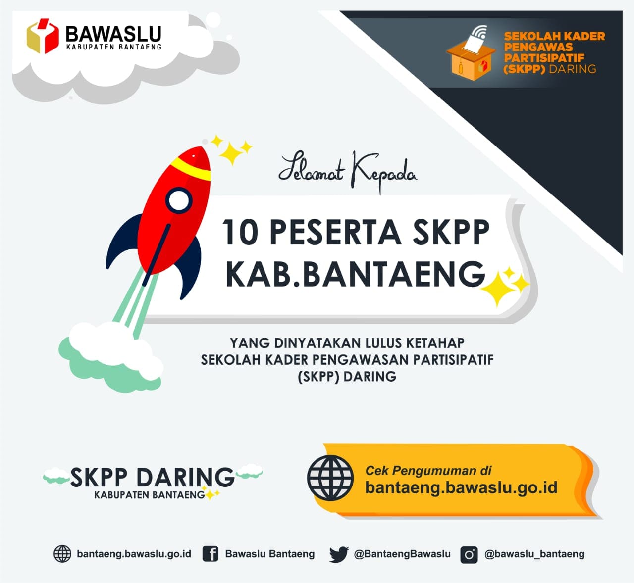 10 orang dinyatakan Lulus SKPP Daring Bawaslu