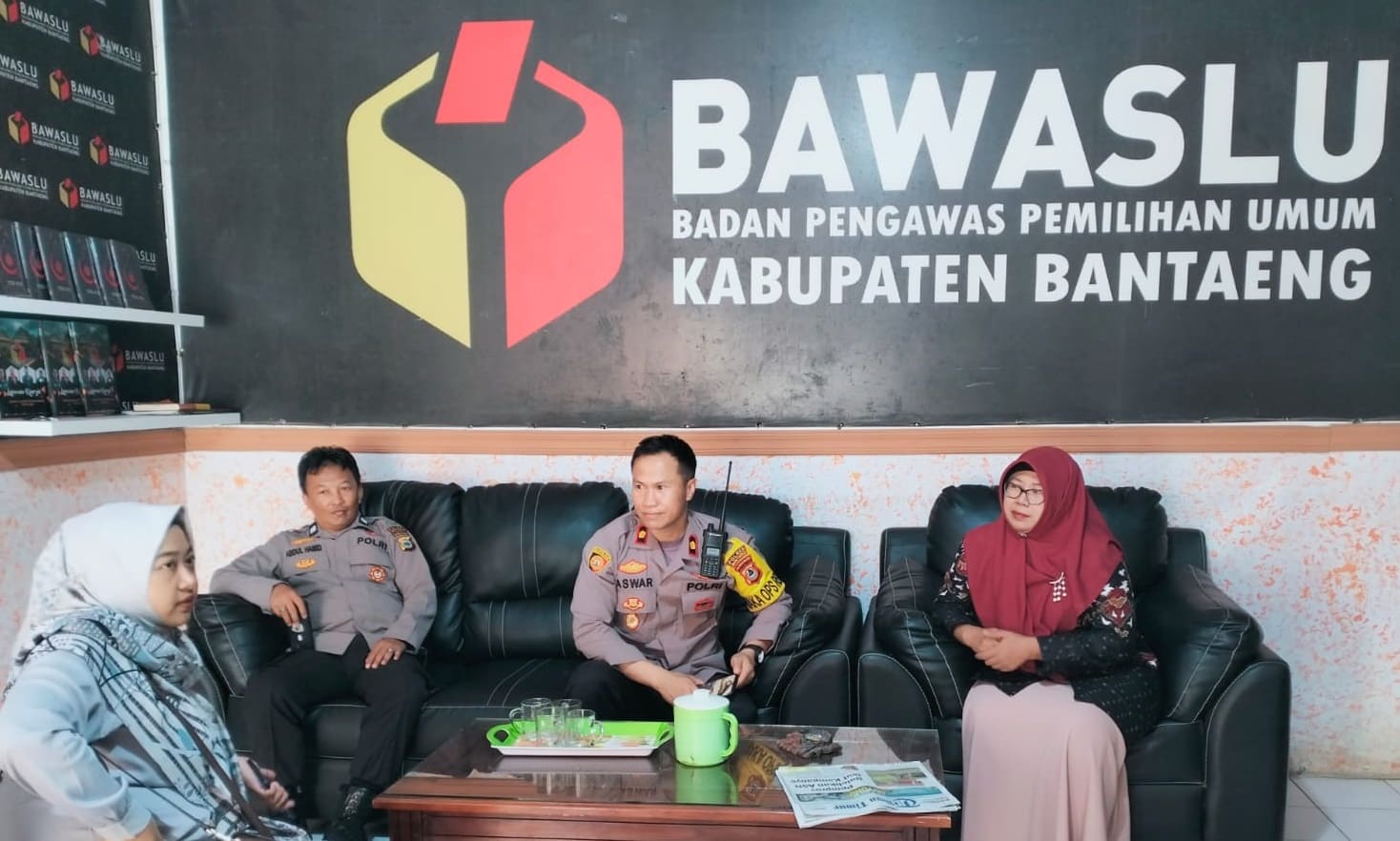 Koordinasi Berjalan, Wakapolres Berkunjung ke Bawaslu Bantaeng