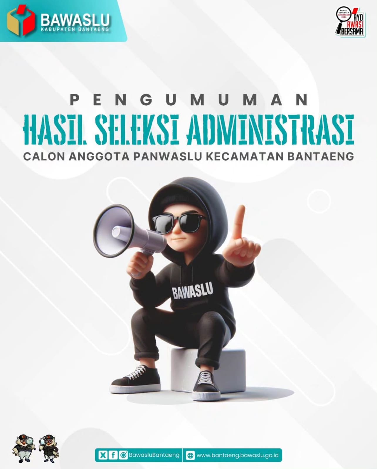 PENGUMUMAN! Seleksi Administrasi Calon Anggota Panwaslu Kecamatan