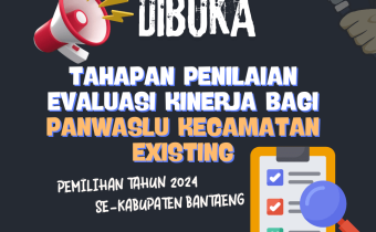 Pelaksanaan Evaluasi Kinerja Panwascam Existing  Untuk Pemilihan Kepala Daerah Tahun 2024